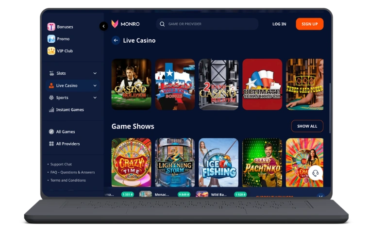 Monro casino login